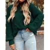 imagePRETTYGARDEN Womens Fall Oversized Pullover Sweaters Casual Crewneck Long Sleeve Chunky Cable Knit Tops Winter ClothingDark Green