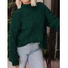 imagePRETTYGARDEN Womens Fall Oversized Pullover Sweaters Casual Crewneck Long Sleeve Chunky Cable Knit Tops Winter ClothingDark Green