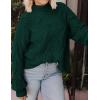 imagePRETTYGARDEN Womens Fall Oversized Pullover Sweaters Casual Crewneck Long Sleeve Chunky Cable Knit Tops Winter ClothingDark Green