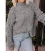 imagePRETTYGARDEN Womens Fall Oversized Pullover Sweaters Casual Crewneck Long Sleeve Chunky Cable Knit Tops Winter ClothingGrey