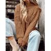 imagePRETTYGARDEN Womens Fall Oversized Pullover Sweaters Casual Crewneck Long Sleeve Chunky Cable Knit Tops Winter ClothingKhaki
