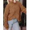imagePRETTYGARDEN Womens Fall Oversized Pullover Sweaters Casual Crewneck Long Sleeve Chunky Cable Knit Tops Winter ClothingKhaki
