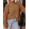 imagePRETTYGARDEN Womens Fall Oversized Pullover Sweaters Casual Crewneck Long Sleeve Chunky Cable Knit Tops Winter ClothingKhaki