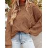 imagePRETTYGARDEN Womens Fall Oversized Pullover Sweaters Casual Crewneck Long Sleeve Chunky Cable Knit Tops Winter ClothingKhaki