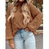 imagePRETTYGARDEN Womens Fall Oversized Pullover Sweaters Casual Crewneck Long Sleeve Chunky Cable Knit Tops Winter ClothingKhaki