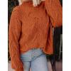 imagePRETTYGARDEN Womens Fall Oversized Pullover Sweaters Casual Crewneck Long Sleeve Chunky Cable Knit Tops Winter ClothingRust Red