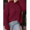 imagePRETTYGARDEN Womens Fall Oversized Pullover Sweaters Casual Crewneck Long Sleeve Chunky Cable Knit Tops Winter ClothingWine Red
