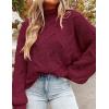 imagePRETTYGARDEN Womens Fall Oversized Pullover Sweaters Casual Crewneck Long Sleeve Chunky Cable Knit Tops Winter ClothingWine Red
