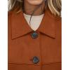 imagePRETTYGARDEN Womens Faux Suede Cropped Jacket Casual Lightweight Fall Fashion 2025 Winter Coats Outerwear Trendy ClothesBurnt Orange