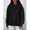 imagePRETTYGARDEN Womens Oversized Hoodies Fleece Sweatshirts Fall Fashion 2025 Long Sleeve Pullover Tops Y2k Winter ClothesBlack