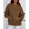 imagePRETTYGARDEN Womens Oversized Hoodies Fleece Sweatshirts Fall Fashion 2025 Long Sleeve Pullover Tops Y2k Winter ClothesBrown
