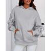 imagePRETTYGARDEN Womens Oversized Hoodies Fleece Sweatshirts Fall Fashion 2025 Long Sleeve Pullover Tops Y2k Winter ClothesGrey