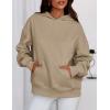 imagePRETTYGARDEN Womens Oversized Hoodies Fleece Sweatshirts Fall Fashion 2025 Long Sleeve Pullover Tops Y2k Winter ClothesKhaki