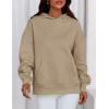 imagePRETTYGARDEN Womens Oversized Hoodies Fleece Sweatshirts Fall Fashion 2025 Long Sleeve Pullover Tops Y2k Winter ClothesKhaki