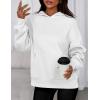imagePRETTYGARDEN Womens Oversized Hoodies Fleece Sweatshirts Fall Fashion 2025 Long Sleeve Pullover Tops Y2k Winter ClothesWhite