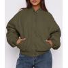 imagePRETTYGARDEN Womens Quilted Bomber Jacket Fall Fashion 2025 Lightweight Cropped Zip up Outerwear Winter Puffer Coats PocketsArmy Green