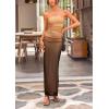 imagePRETTYGARDEN Womens Summer Maxi Bodycon Dresses Strapless Tube Top Slit Floral Printed Party Club Long DressGradient Apricot Brown