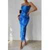 imagePRETTYGARDEN Womens Summer Maxi Bodycon Dresses Strapless Tube Top Slit Floral Printed Party Club Long DressPrint Brilliant Blue
