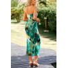 imagePRETTYGARDEN Womens Summer Maxi Bodycon Dresses Strapless Tube Top Slit Floral Printed Party Club Long DressPrint Green