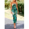 imagePRETTYGARDEN Womens Summer Maxi Bodycon Dresses Strapless Tube Top Slit Floral Printed Party Club Long DressPrint Green