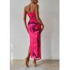 imagePRETTYGARDEN Womens Summer Maxi Bodycon Dresses Strapless Tube Top Slit Floral Printed Party Club Long DressPrint Rose Red