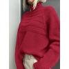 imagePRETTYGARDEN Womens Turtleneck Sweaters 2025 Fall Chunky Knit Pullover Long Sleeve Jumper Tops Trendy Winter ClothesRed
