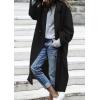 imagePRETTYGARDEN Womens Winter Coats 2025 Trendy Long Sleeve Notch Lapel Button Long Jackets Casual Oversized Vacation OutfitsBlack
