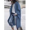 imagePRETTYGARDEN Womens Winter Coats 2025 Trendy Long Sleeve Notch Lapel Button Long Jackets Casual Oversized Vacation OutfitsGrey Blue