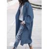 imagePRETTYGARDEN Womens Winter Coats 2025 Trendy Long Sleeve Notch Lapel Button Long Jackets Casual Oversized Vacation OutfitsGrey Blue