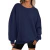 imagePRETTYGARDEN Oversized Sweatshirt for Women Fall Outfits 2025 Crewneck Long Sleeve Tops Fleece Pullover Winter ClothingNavy Blue