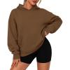 imagePRETTYGARDEN Womens Oversized Hoodies Fleece Sweatshirts Fall Fashion 2025 Long Sleeve Pullover Tops Y2k Winter ClothesBrown