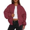 imagePRETTYGARDEN Womens Quilted Bomber Jacket Fall Fashion 2025 Lightweight Cropped Zip up Outerwear Winter Puffer Coats PocketsBurgundy