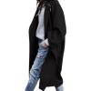 imagePRETTYGARDEN Womens Winter Coats 2025 Trendy Long Sleeve Notch Lapel Button Long Jackets Casual Oversized Vacation OutfitsBlack