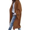 imagePRETTYGARDEN Womens Winter Coats 2025 Trendy Long Sleeve Notch Lapel Button Long Jackets Casual Oversized Vacation OutfitsCamel