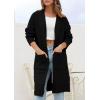 imagePRETTYGARDEN Fall Long Sleeve Cardigan Sweaters for Women 2025 Trendy Winter Open Front Loose Knitted Cardigans with Pockets