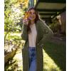 imagePRETTYGARDEN Long Sleeve Cable Knit Long Cardigan for Women 2025 Fall Winter Chunky Open Front Button Sweaters with PocketsArmy Green
