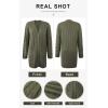 imagePRETTYGARDEN Long Sleeve Cable Knit Long Cardigan for Women 2025 Fall Winter Chunky Open Front Button Sweaters with PocketsArmy Green