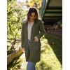 imagePRETTYGARDEN Long Sleeve Cable Knit Long Cardigan for Women 2025 Fall Winter Chunky Open Front Button Sweaters with PocketsArmy Green