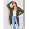 imagePRETTYGARDEN Long Sleeve Cable Knit Long Cardigan for Women 2025 Fall Winter Chunky Open Front Button Sweaters with PocketsArmy Green