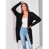 imagePRETTYGARDEN Long Sleeve Cable Knit Long Cardigan for Women 2025 Fall Winter Chunky Open Front Button Sweaters with PocketsBlack