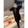 imagePRETTYGARDEN Long Sleeve Cable Knit Long Cardigan for Women 2025 Fall Winter Chunky Open Front Button Sweaters with PocketsBlack