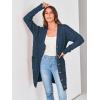 imagePRETTYGARDEN Long Sleeve Cable Knit Long Cardigan for Women 2025 Fall Winter Chunky Open Front Button Sweaters with PocketsBlue