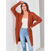 imagePRETTYGARDEN Long Sleeve Cable Knit Long Cardigan for Women 2025 Fall Winter Chunky Open Front Button Sweaters with PocketsCaramel