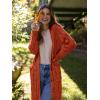 imagePRETTYGARDEN Long Sleeve Cable Knit Long Cardigan for Women 2025 Fall Winter Chunky Open Front Button Sweaters with PocketsCaramel