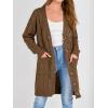 imagePRETTYGARDEN Long Sleeve Cable Knit Long Cardigan for Women 2025 Fall Winter Chunky Open Front Button Sweaters with PocketsCoffee