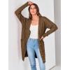 imagePRETTYGARDEN Long Sleeve Cable Knit Long Cardigan for Women 2025 Fall Winter Chunky Open Front Button Sweaters with PocketsCoffee