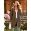 imagePRETTYGARDEN Long Sleeve Cable Knit Long Cardigan for Women 2025 Fall Winter Chunky Open Front Button Sweaters with PocketsCoffee