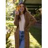 imagePRETTYGARDEN Long Sleeve Cable Knit Long Cardigan for Women 2025 Fall Winter Chunky Open Front Button Sweaters with PocketsCoffee