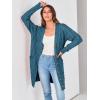 imagePRETTYGARDEN Long Sleeve Cable Knit Long Cardigan for Women 2025 Fall Winter Chunky Open Front Button Sweaters with PocketsCyan
