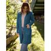 imagePRETTYGARDEN Long Sleeve Cable Knit Long Cardigan for Women 2025 Fall Winter Chunky Open Front Button Sweaters with PocketsCyan